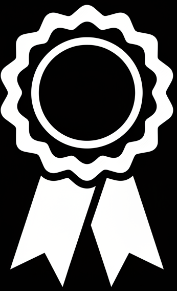 quality icon , black backround , white icon 